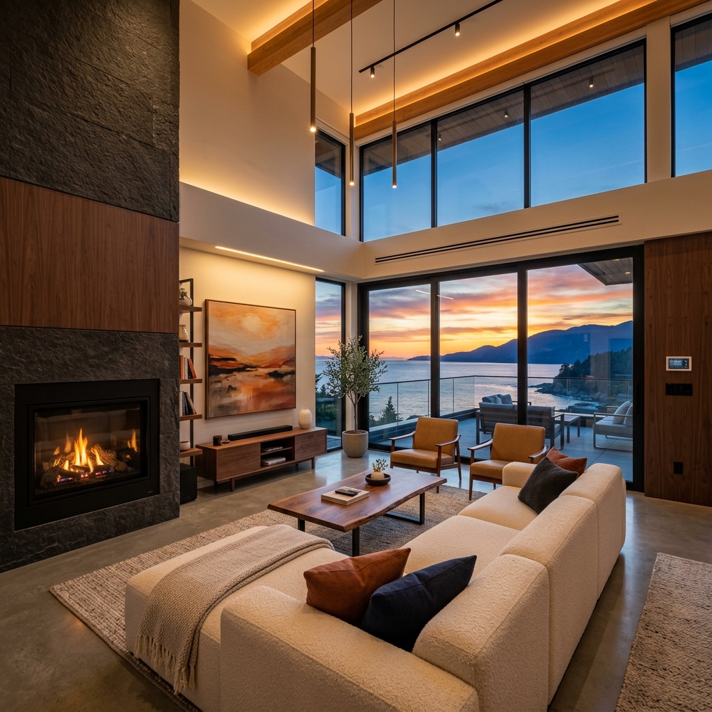 Intérieur moderne luxueux chauffé et climatisé